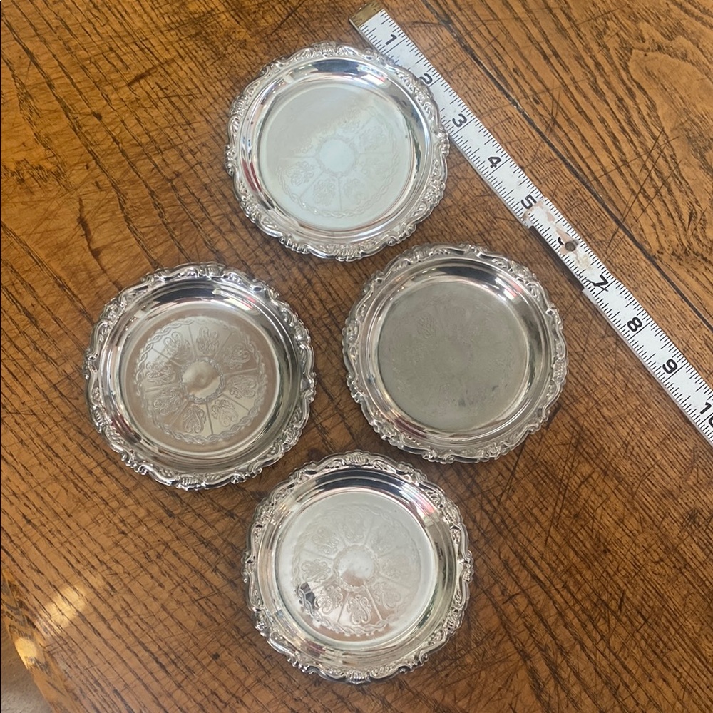 Elegant Silver Coasters Set